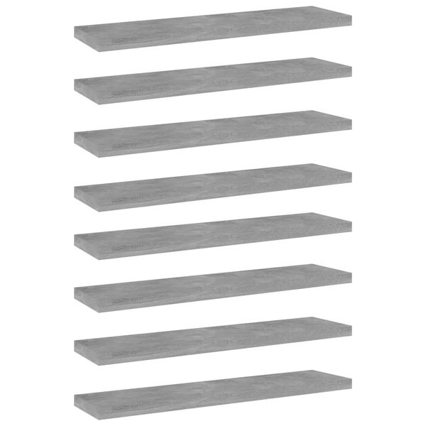 vidaXL Prídavné police 8 ks, betónovo sivé 40x10x1,5 cm, drevotrieska