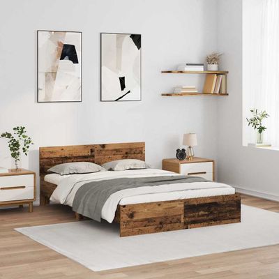 vidaXL Rám postele Staré drevo 140 x 200 cm Kompozitné drevo