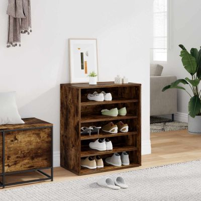 vidaXL Botník dymový dub 60x35x70 cm spracované drevo