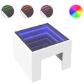 vidaXL Nočný stolík s nekonečnými LED biely 40x40x30 cm