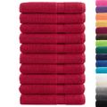 vidaXL Prémiové uteráky SOLUND 10 ks červené 100x200cm 600 g/m2