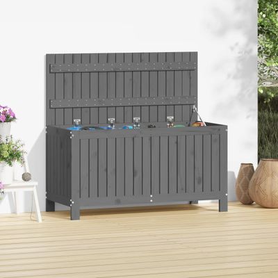 vidaXL Záhradný úložný box sivý 115x49x60 cm masívna borovica