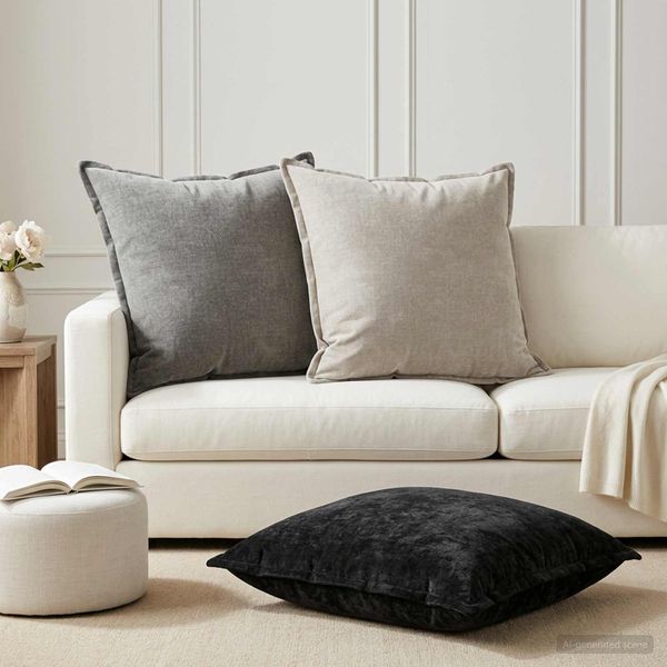 vidaXL Poťah na podložku 2 ks HOUTEN Tmavosivá 80 x 80 cm