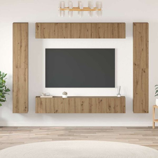 vidaXL Zostava TV skriniek 10 pcs Remeselný dub Kompozitné drevo