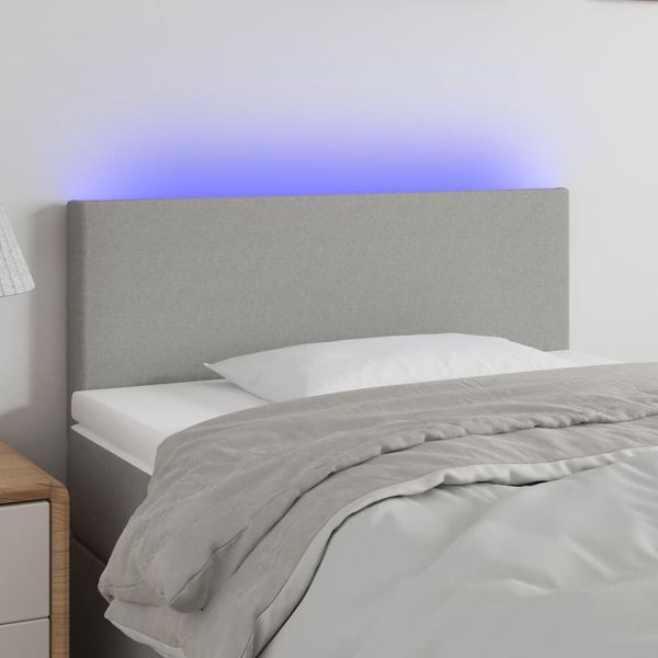 vidaXL Čelo postele s LED bledosivé 80x5x78/88 cm látka