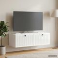 vidaXL Nástenná TV skrinka Biela s vysokým leskom 98 x 41 x 30 cm
