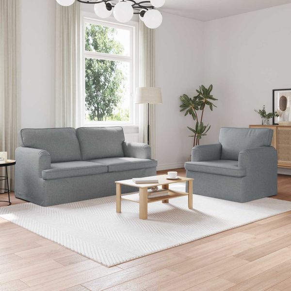 vidaXL Sada pohoviek 2 pcs Svetlosivá 162 x 80 x 85 cm látka