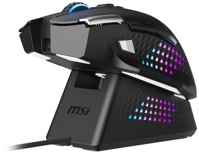 MSI herná myš VERSA PRO Wireless + Mouse Dock PRO/ bezdrôtová/ 26.000 dpi/ 2,4GHz/ BT5.3/ USB/ RGB/ 15 tlačidiel Myš, herná, bezdrôtová, optická, 26000DPI, 15 tlačidiel, RGB podsvietenie, Bluetooth 5.3, 2,4GHz, USB, dokovacia stanica, biela