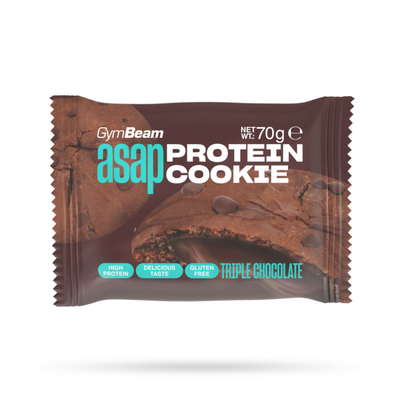 ASAP Protein Cookie - GymBeam, trojitá čokoláda, 70 g