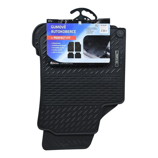 Koberce gumené COMPASS PERFECT FIT P1 s fixáciou sada 4 ks
