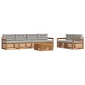 vidaXL Záhradná súprava gaučov 7 ks Prírodná a svetlosivá
