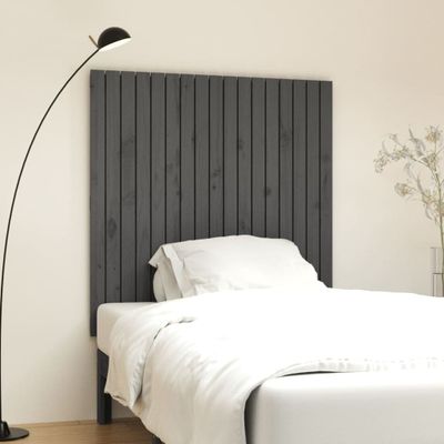vidaXL Nástenné čelo postele sivé 108x3x110 cm masívna borovica
