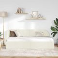 vidaXL Rohový rám postele Krémová 100 cm x 200 cm Zamat