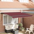 vidaXL Rám markízy Vínovo červená 300 x 250 cm Polyester s PU povrchom