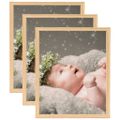 vidaXL Fotorámiky na stôl, koláž 3 ks, svetlý dub 21x29,7 cm