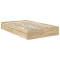 vidaXL Úložná posteľ Sonoma dub 120 x 190 cm Kompozitné drevo