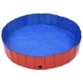 vidaXL Skladací bazén pre psov červená 160x30 cm PVC