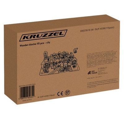 Montessori drevené kocky Kruzzel 23519 s podložkou veselé mesto 115 ks Montessori dřevěné kostky Kruzzel 23519 s podložkou veselé město 115 ks