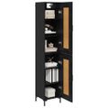 vidaXL Highboard Čierny dub 34,5 x 34 x 180 cm Kompozitné drevo