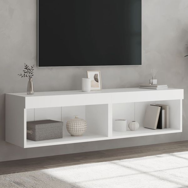 vidaXL TV skrinky s LED svetlami 2 ks biele 60x30x30 cm