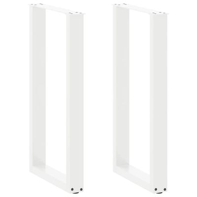 vidaXL Nohy barového stola v tvare U, 2 ks, biele, 50 x (90-91) cm, oceľové