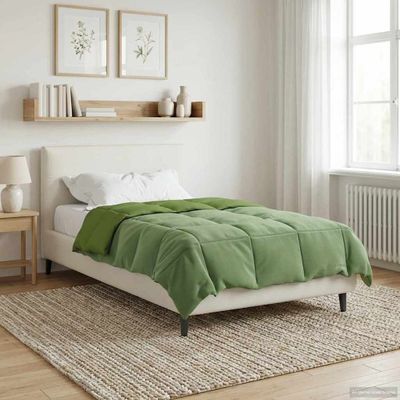 vidaXL Prikrývka na celý rok Šnurovaný Zelená 140 x 220 cm Mikrovlákno