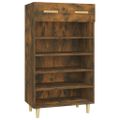 vidaXL Botník dymový dub 60x35x105 cm spracované drevo