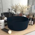 vidaXL Luxusné umývadlo, okrúhle, matné tmavomodré 40x15 cm, keramika