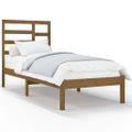 vidaXL Posteľný rám medový drevený masív 75x190cm malé jednolôžko