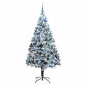 vidaXL Umelý vianočný stromček Biela 180 cm PVC a Oceľ a Plast