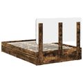 vidaXL Úložná posteľ Dymová dub 135 x 190 cm Kompozitné drevo