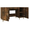 vidaXL Stôl dymový dub 140x50x75 cm spracované drevo