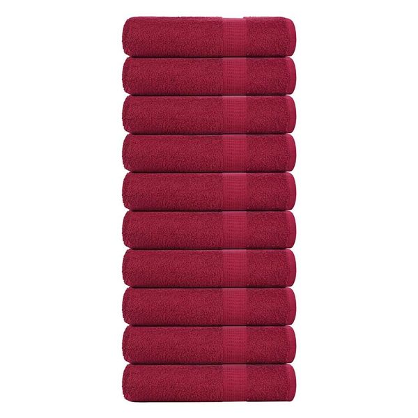 vidaXL Utierky na ruky FROGN 10 ks bordové 50x100 cm 360 g/m²