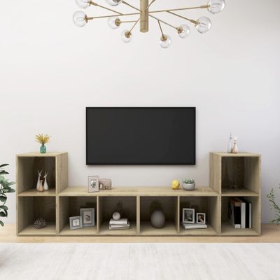 vidaXL TV skrinky 4 ks, dub sonoma 72x35x36,5 cm, kompozitné drevo