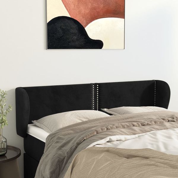 vidaXL Čelo postele so záhybmi čierne 147x23x78/88 cm zamat