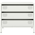 vidaXL Komoda biela 68x39x58,5 cm oceľ valcovaná za studena