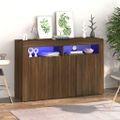 vidaXL Komoda s LED, hnedý dub 115,5x30x75 cm