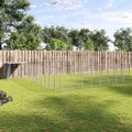vidaXL Koterec pre psy strieborný 37,51 m² oceľ