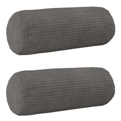 vidaXL Poťah na podložku 2 pcs HEERLEN Tmavosivá Ø 15 x 40 cm manšestr