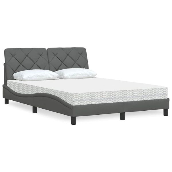 vidaXL Posteľ s matracom tmavosivá 140x190 cm látka