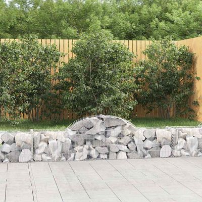 vidaXL Oblúkový gabionový kôš 14 ks 200x30x40/60 cm pozinkované železo