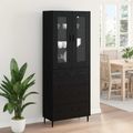 vidaXL Highboard 2 ks Čierny dub 69,5 x 34 x 180 cm Kompozitné drevo