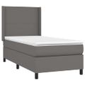 vidaXL Boxspring posteľ s matracom sivá 100x200 cm umelá koža