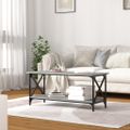 vidaXL Konferenčný stolík Sivý sonoma 100x45x45 cm spr. drevo a železo