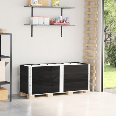 vidaXL Paletové ohrádky 3 ks čierne 150x50 cm borovicový masív