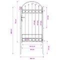 vidaXL Plotová brána ASSEN s klenutým vrchom, oceľ 102x175 cm, čierna
