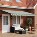 vidaXL Elektrická Retrakovateľná Markíza Zelená a biela 5 x 3 m