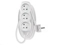 Prodlužovací kabel EMOS P0311 / 1,5 m / 3 zásuvky / biely / PVC / 1 mm2