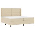 vidaXL Posteľ s pružinovým rámom s vankúšom Krémová 200 x 200 cm látka