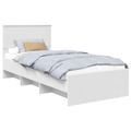 vidaXL Rám postele s čelnou doskou Biela 120 x 123 cm Kompozitné drevo